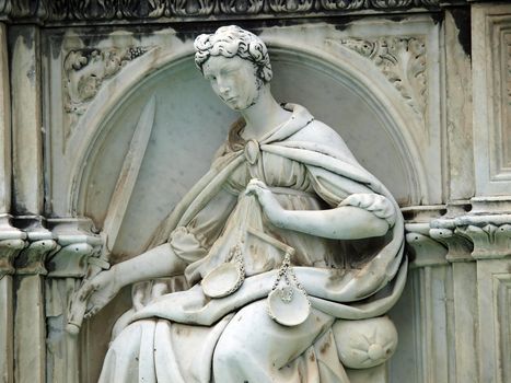 Panel of the Fonte Gaia (Fountain of Joy), Piazza del Campo, Siena.