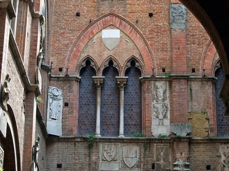 Courtyard in Palazzo Pubblico. Siena, Tuscany