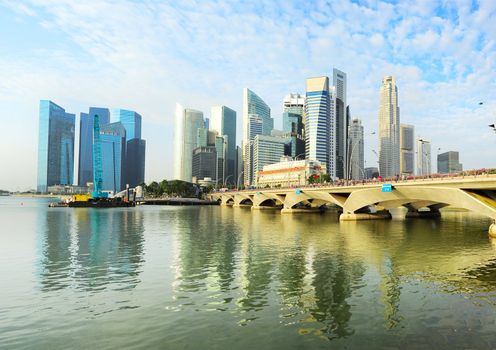 Panoramic view of Singapore in the sunshine morning