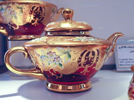 Antique glass tea pot