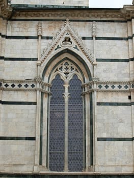 Siena - Duomo. Side wall of the cathedral