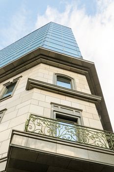 Street view of a building in Sofia, Bulgaria