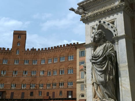 Siena - wonderfully decorated Capella di Piazza at Palazzo Pubblico and Sansedoni Palace