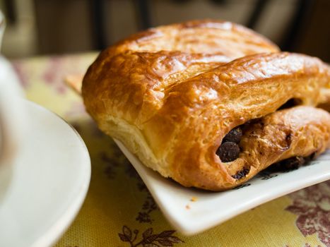 Traditional french breakfast in Paris