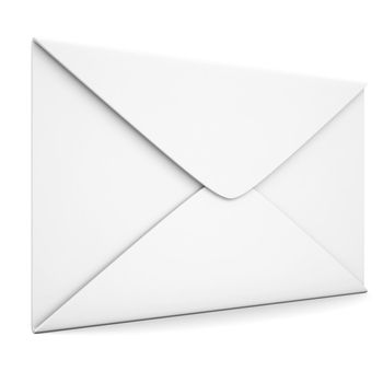 White envelope. Isolated render on a white background