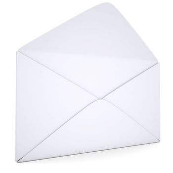 Open white envelope. Isolated render on a white background
