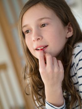 Cute little girl daydreaming