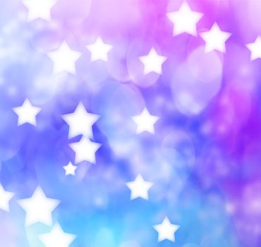 Abstract Blue, Purple, Star Lights Background 