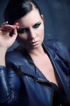 attractive young sexy woman with smokey eyes portrait