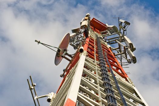 A communications tower for tv and mobile phone signals