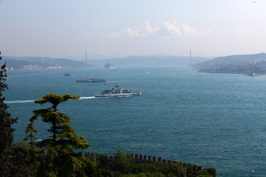 Istanbul - the view on the strait Bosphorus from the palace Topkapi