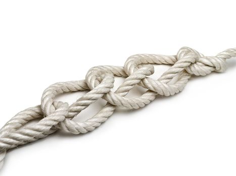 The knot in a rope. on white background
