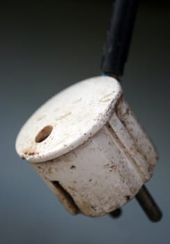 Detail of an old  dirty power plug