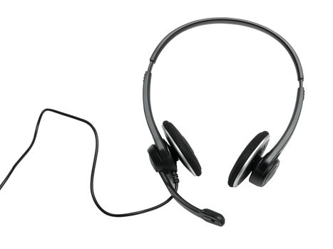 audio headset (clipping path) on white background