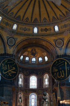 Interior of the Hagia Sophia in Istanbul. Turkey 
