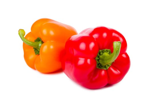 Colored bell pepper isolated on white background