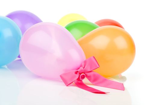 colorful balloons on white background