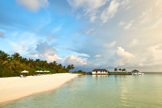 Beautiful island beach at Maldives