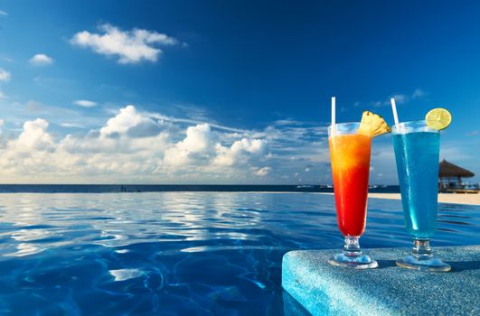 Cocktails near the swimming pool