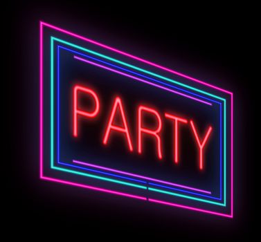 Illustration depicting a neon sign with a party concept.