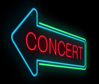 Illustration depicting an illuminated neon concert sign.