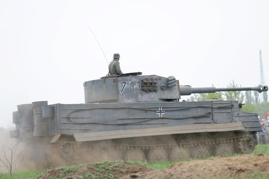 ODESSA, UKRAINE - MAY 6. The "Odessa historical military club" demonstrates for public historical reconstruction of combat between Soviet and German armies during World War 2 on May 6, 2012 in Odessa