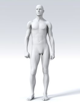 A standing, strong man, 3D rendered Illustration. 