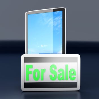 A Smartphone for sale. 3D rendered illustration.