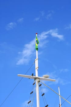 Masts and blue sky in Parati, Brazil.