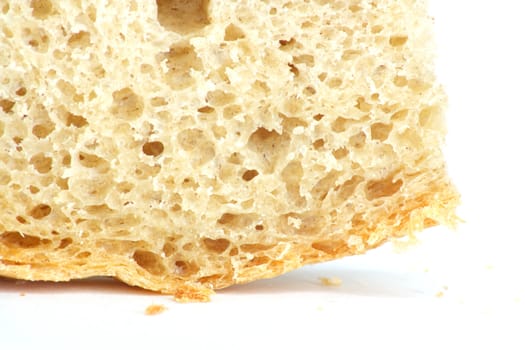 crust of bread as a backdrop. Macro