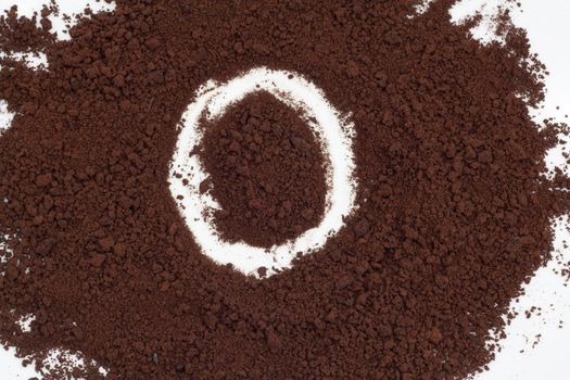 letter on the background of instant coffee
