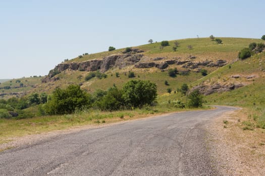 road in the mountains. Of Kazakhstan. Mashat