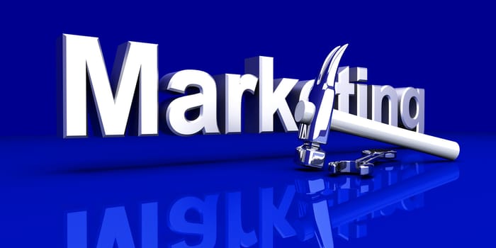 Tools for Marketing. 3D rendered Illustration. 