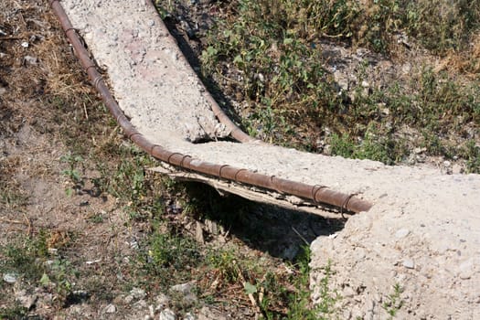 old broken concrete bridge