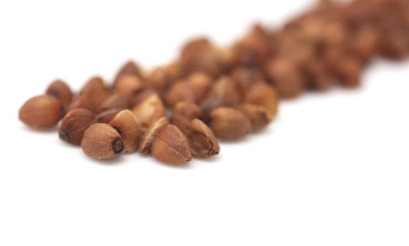 buckwheat on white background. close