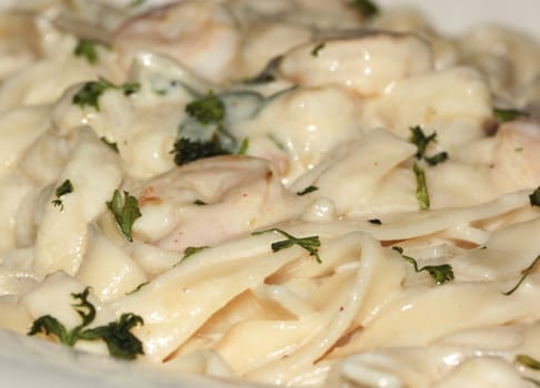 Close Up of Seafood Pasta