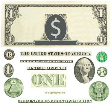 Set of detailed vector ornaments loosely based off a one dollar bill