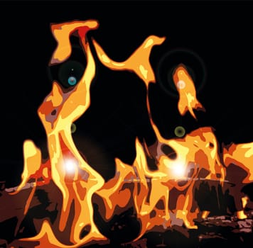 Burn flame fire background 