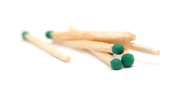 green matches on the white