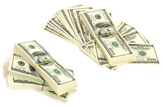 Stack of $100 bills 