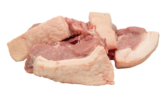 Fresh pork on a white background
