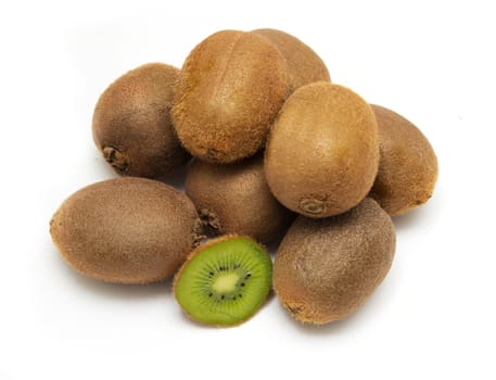 some fresh kiwi on white background 
