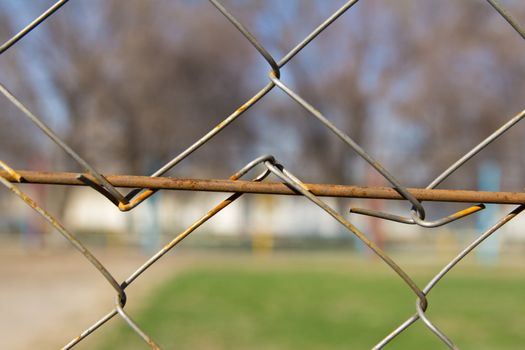 steel mesh as the background