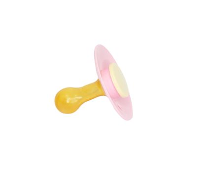 Pink baby dummy isolated on white 