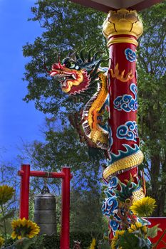 Column with the Dragon in Chinese Park on Pratumnak hill, Pattaya.