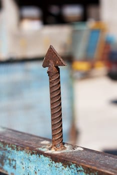 rusty metal pin