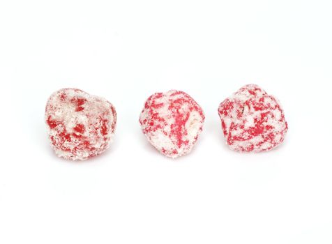 Dried plums on the white background