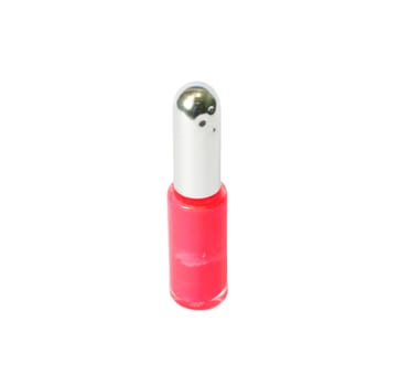 red nail polish bottle on white background 