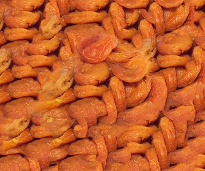 Dried apricots in the background