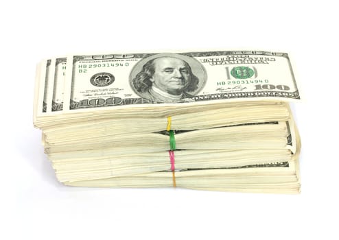 Stack of $100 bills 